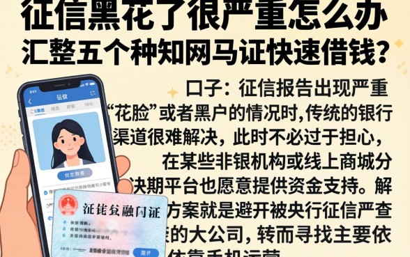 征信黑花了很严重怎么办，汇整五个手机和身份证快速借钱口子