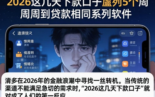 2026这几天下款口子，胪列5个周周到贷款相同系列的软件