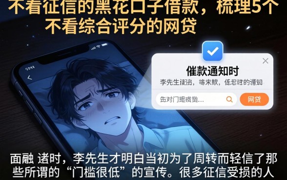 不看征信的黑花口子借款，梳理5个不看综合评分的网贷