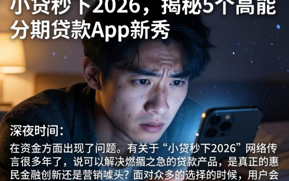 小贷秒下2026，揭秘5个高能分期贷款app新秀