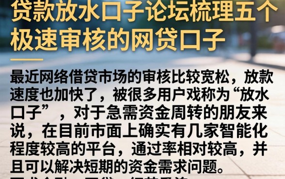 贷款放水口子论坛，梳理五个极速审核的网贷口子