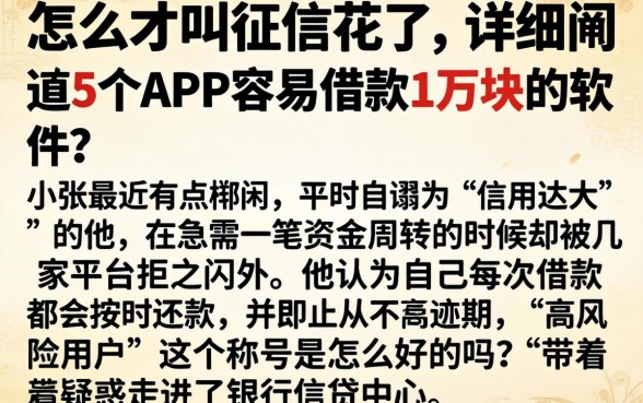 怎么才叫征信花了,详细阐述5个APP容易借款1万块的软件