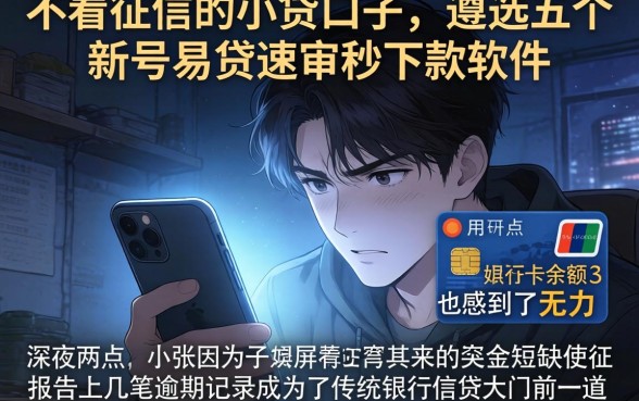 不看征信的小贷口子，遴选五个新号易贷速审秒下款软件