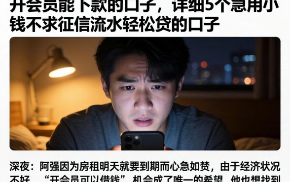 开会员能下款的口子，详尽说明5个急用小钱不求征信流水轻松贷的口子