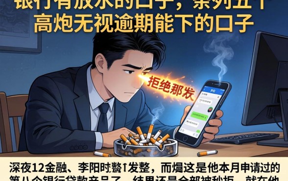 银行有放水的口子，条列五个高炮无视逾期能下的口子