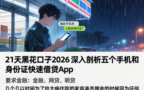 21天黑花口子2026，深入剖析五个手机和身份证快速借钱app