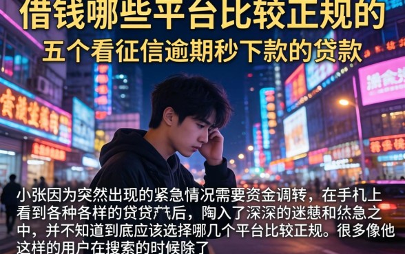 借钱哪些平台比较正规的,概括五个不看征信逾期秒下款的贷款