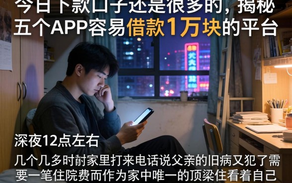 今日下款口子还是很多的，揭秘五个APP容易借款1万块的平台