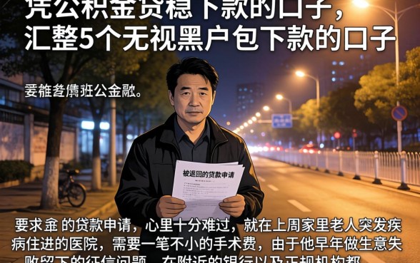 凭公积金贷稳下款的口子，汇整5个无视黑户包下款的口子