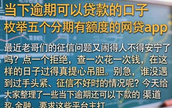 当下逾期可以贷款的口子，枚举五个分期有额度的网贷app