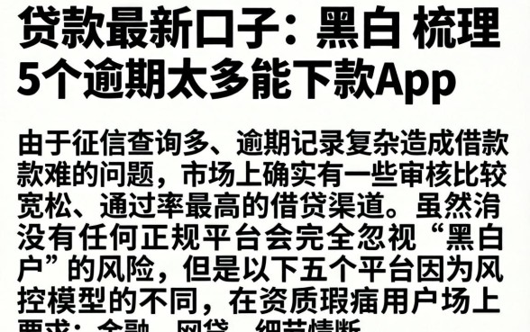 贷款最新口子 黑白，梳理5个逾期太多能下款app