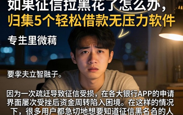 如果征信拉黑花了怎么办,归集5个轻松借款无压力软件