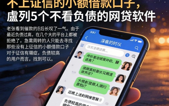 不上证信的小额借款口子，胪列5个不看负债的网贷软件