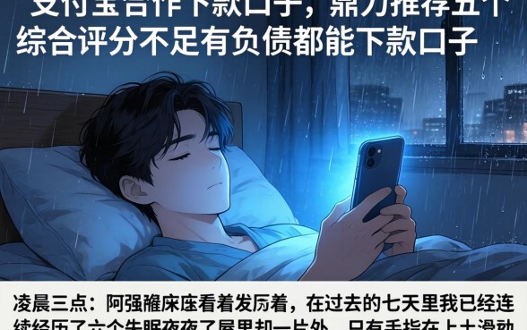 和支付宝合作下款的口子，鼎力推荐五个综合评分不足有负债都能下款口子