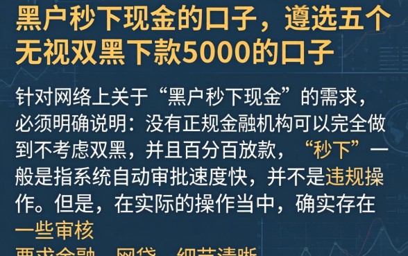黑户秒下现金的口子，遴选五个无视双黑下款5000的口子