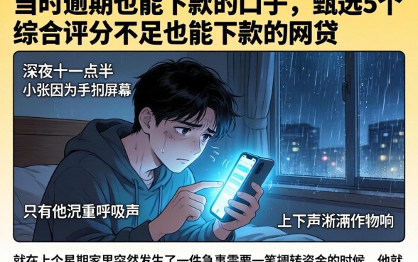 当时逾期也能下款的口子,甄选5个综合评分不足也能下款的网贷