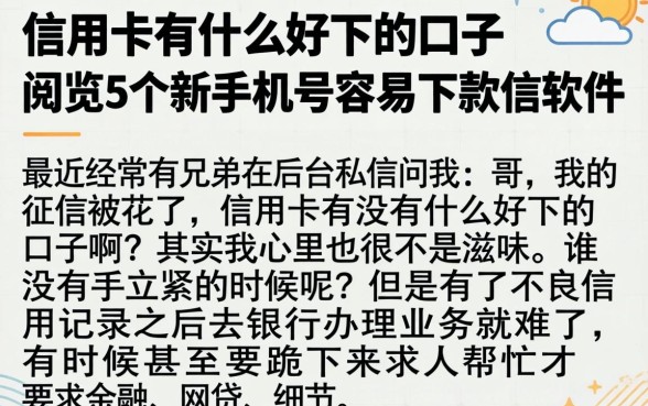 信用卡有什么好下的口子,概览5个新手机号容易下款的软件