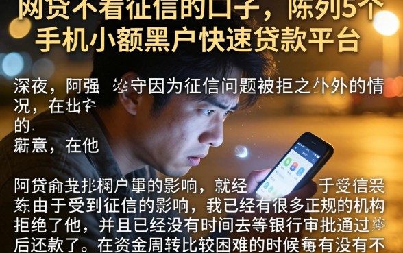 网贷不看征信的口子，陈列5个手机小额黑户快速贷款平台