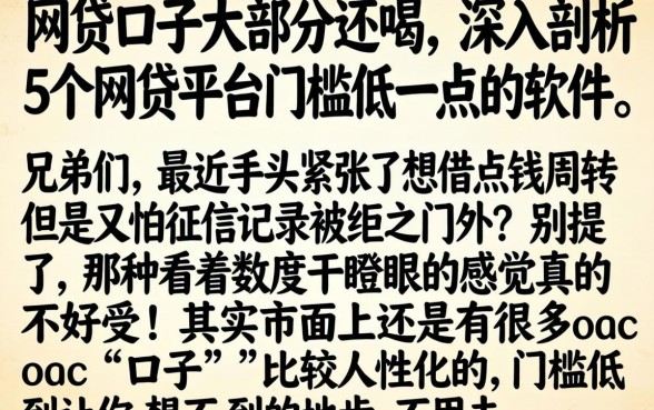 网贷口子大部分还吗，深入剖析5个网贷平台门槛低一点的软件