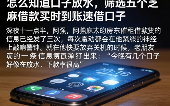 怎么知道口子放水，筛选五个芝麻借款实时到账速借口子