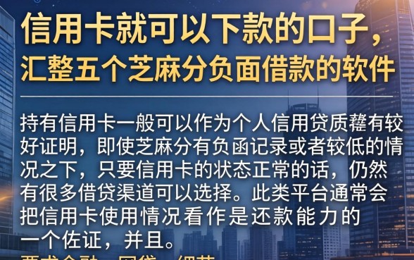 信用卡就可以下款的口子,汇整五个芝麻分负面借款的软件
