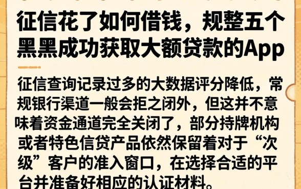 征信花了如何借钱，规整五个黑户成功获取大额贷款的app