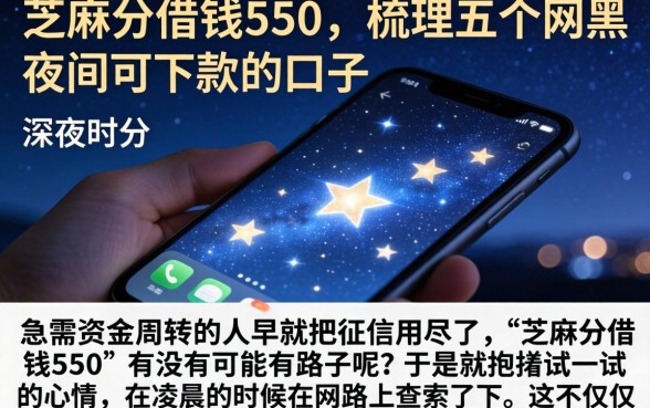 芝麻分借钱550,梳理五个网黑夜间可下款的口子