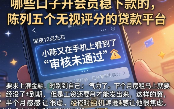 哪些口子开会员稳下款的，陈列五个无视评分的贷款平台