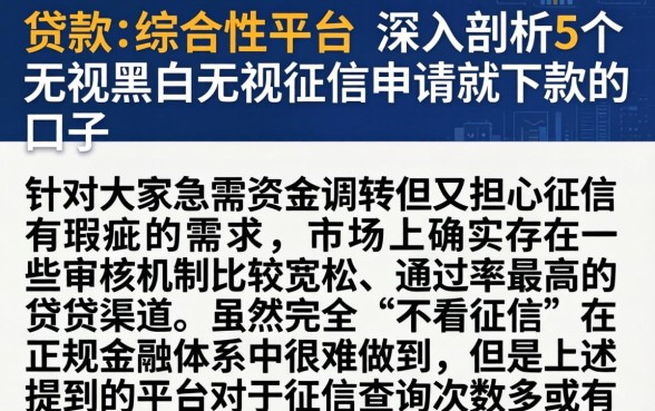 贷款 综合性平台，深入剖析5个无视黑白无视征信申请就下款的口子