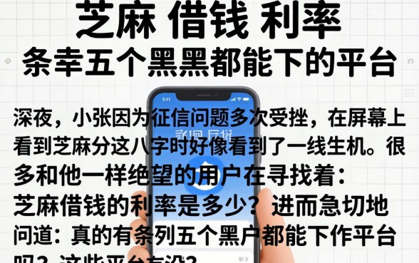 芝麻 借钱 利率，条列五个黑户都能下的平台