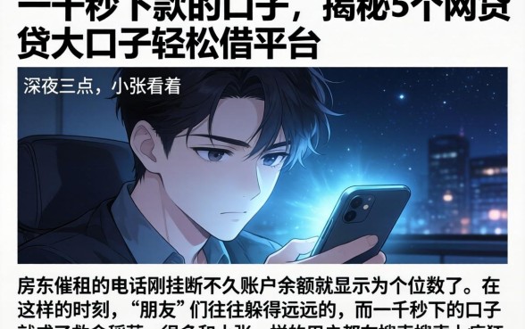 一千秒下款的口子，揭秘5个网贷大口子轻松借平台