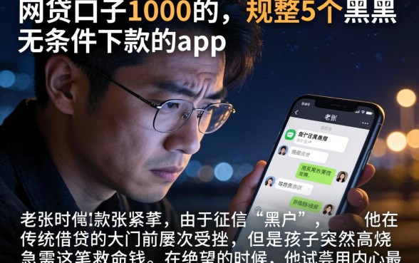 网贷口子1000的,规整5个黑户无条件下款的app