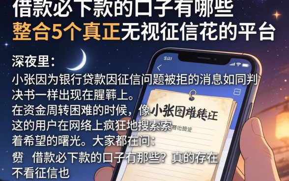 借款必下款的口子有哪些，整合5个真正无视征信花的平台