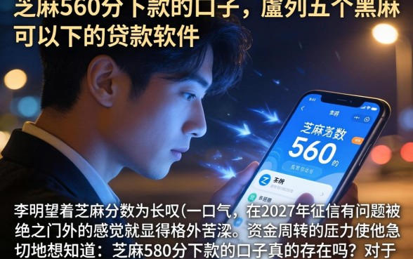 芝麻560分下款的口子，胪列五个黑户可以下的贷款软件