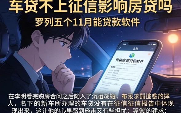 车贷不上征信影响房贷吗,罗列五个11月能贷款的软件