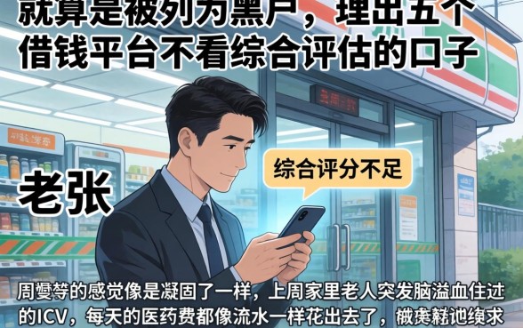 就算是被列为黑户，理出五个借钱平台不看综合评估的口子