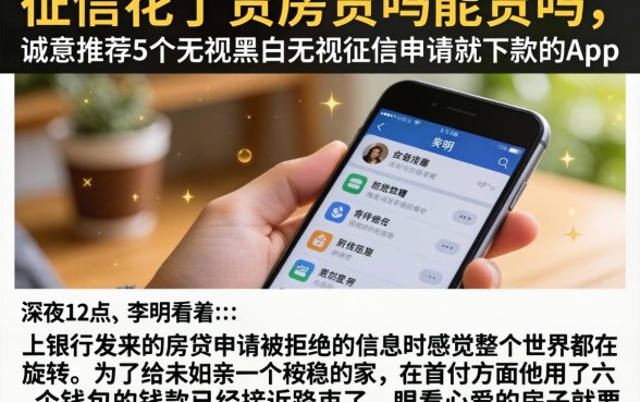 征信花了贷房贷吗能贷吗，诚意推荐5个无视黑白无视征信申请就下款的app