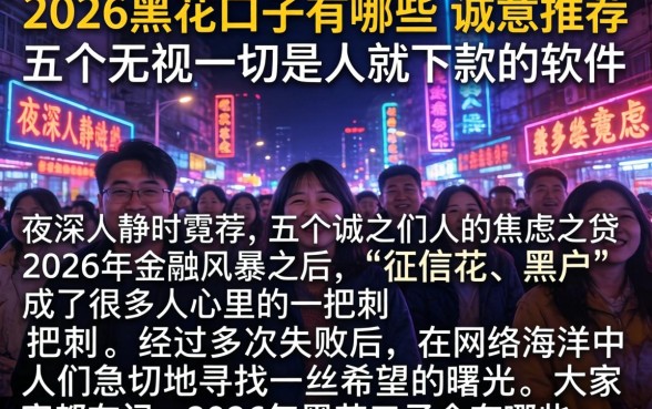 2026黑花口子有哪些，诚意推荐五个无视一切是人就下款的软件