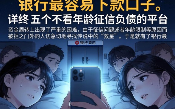 银行最容易下款口子，详尽说明五个不看年龄征信负债的平台