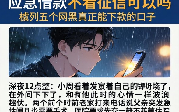 应急借款不看征信可以吗，胪列五个网黑真正能下款的口子