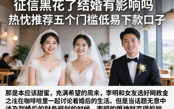 征信黑花了结婚有影响吗，热忱推荐五个门槛低易下款口子