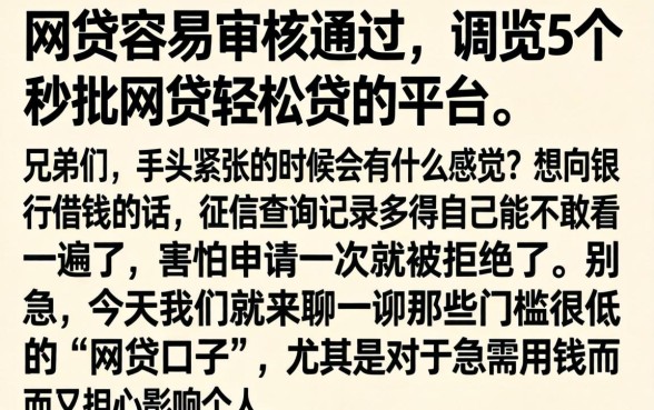 网贷容易审核通过,概览5个秒批网贷轻松贷的平台