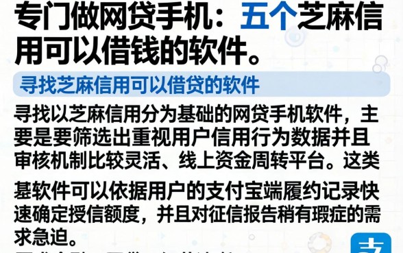 专门做网贷的手机，详细阐述五个芝麻信用可以借钱的软件