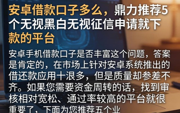 安卓借款口子多么,鼎力推荐5个无视黑白无视征信申请就下款的平台