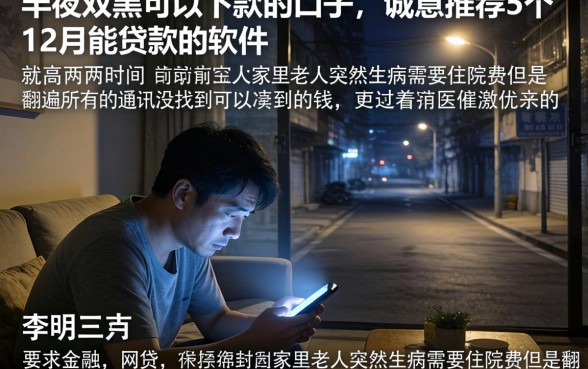 半夜双黑可以下款的口子,诚意推荐5个12月能贷款的软件