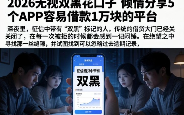 2026无视双黑花口子，倾情分享5个APP容易借款1万块的平台