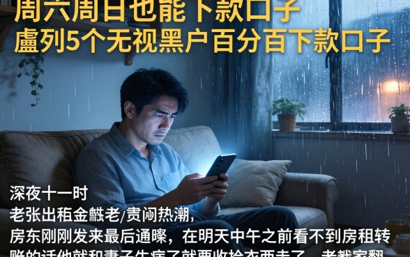 周六周日也能下款的口子，胪列5个无视黑户百分百下款口子