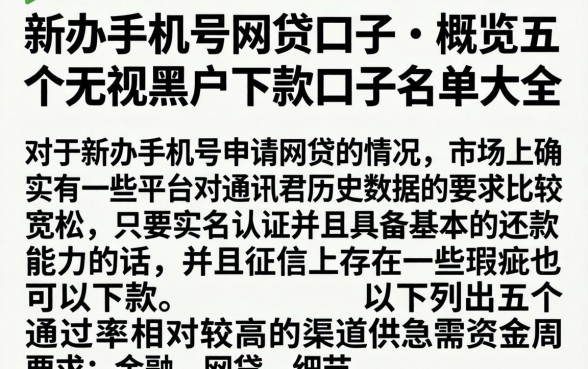 新办手机号网贷口子，概览五个无视黑户下款口子名单大全