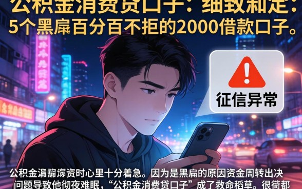 公积金消费贷口子，细致阐述5个黑户百分百不拒的2000借款口子