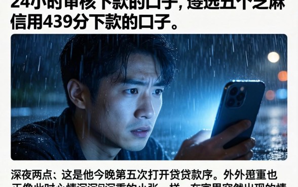 24小时审核下款的口子，遴选五个芝麻信用439分下款的口子